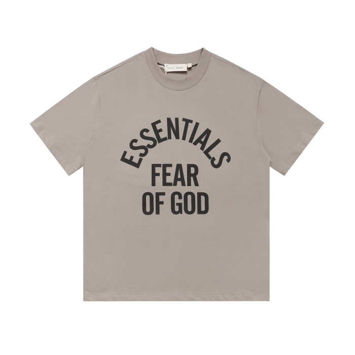 Curved large letter khaki loose drop shoulder short-sleeved T-shirt 4 colors 29053742