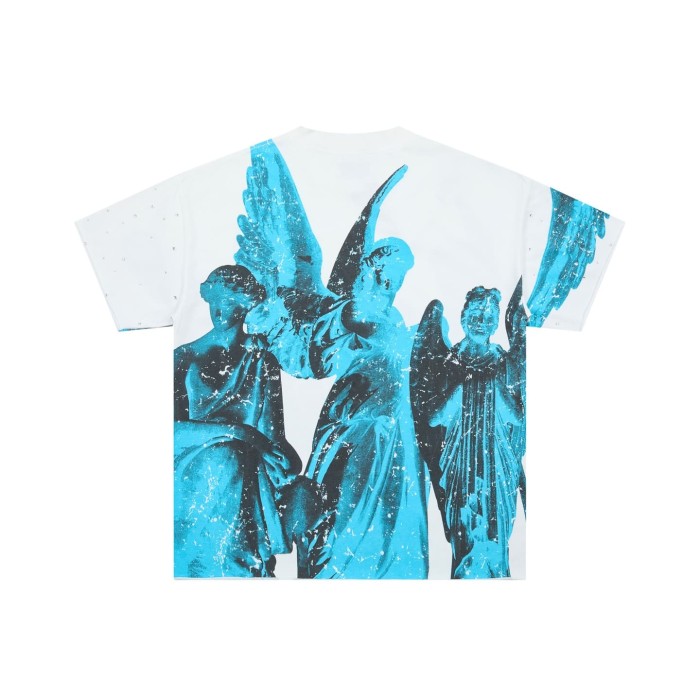 Blues Angel Rhinestone Print Washed Tee 29054092