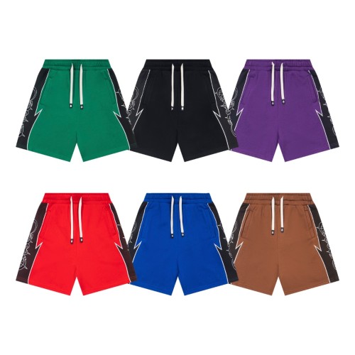 Side lightning and thorns print drawstring casual sports shorts 6 colors 29053404