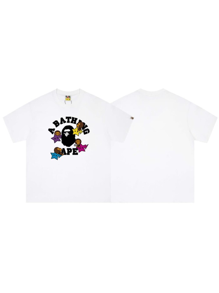 Colorful star monkey print short-sleeved T-shirt 2 colors 29053420