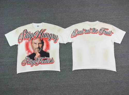 Steve Jobs Quote Rhinestone Print Washed Tee 29053845