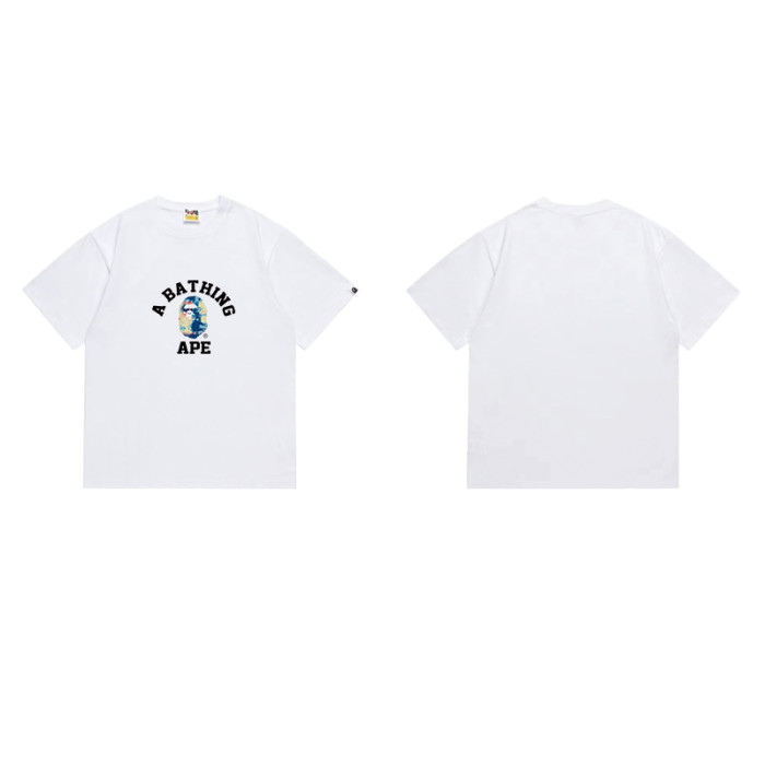 Ape Head Psychedelic Tie-Dye Print  A BATHING APE  College Logo T-shirt 2 colors 29054255