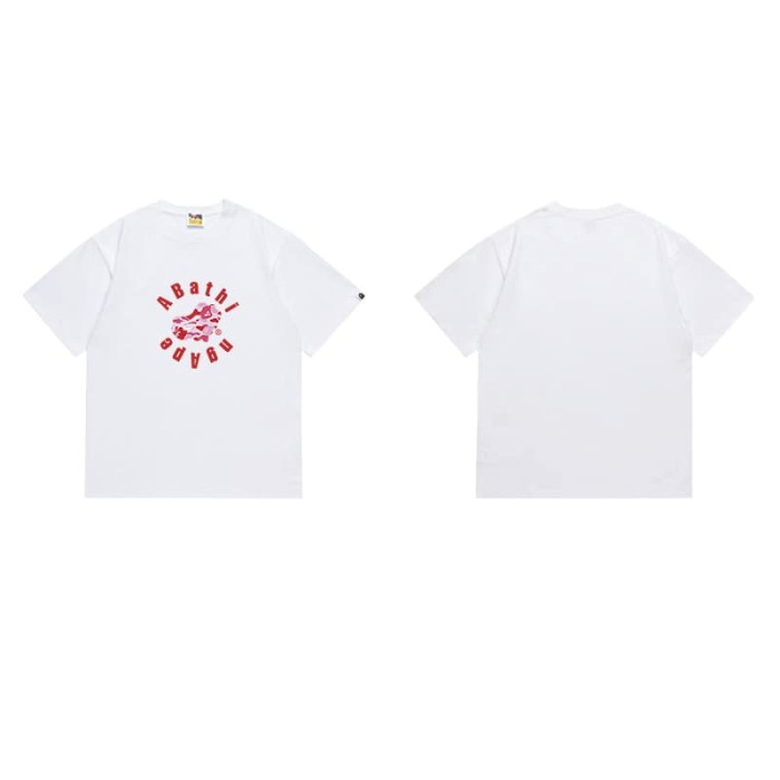 Arc-shaped letters surrounding a love heart camouflage print T-shirt 2 colors 29054209