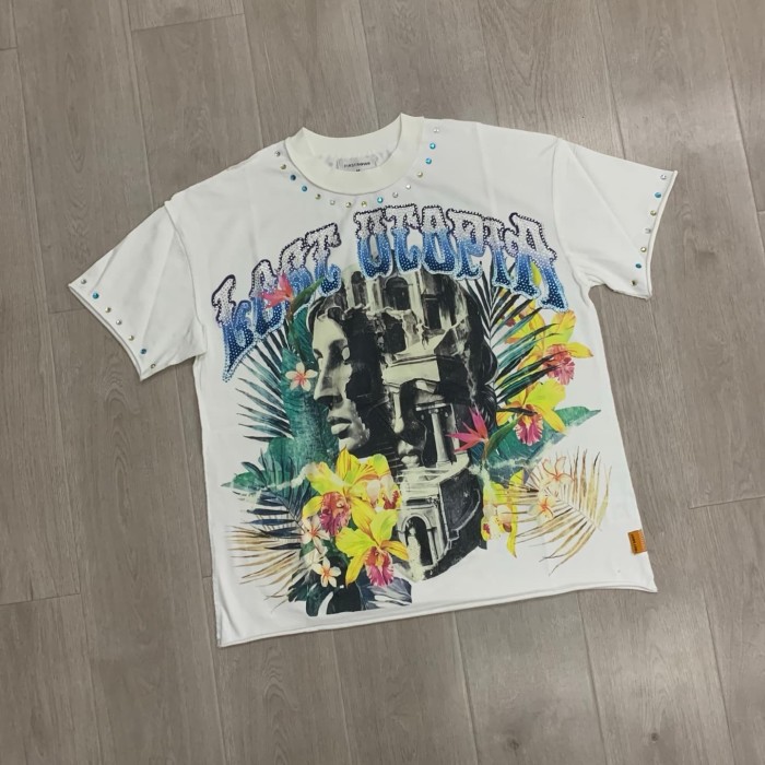 Floral Sculpture Rhinestone Print Tee 29054095