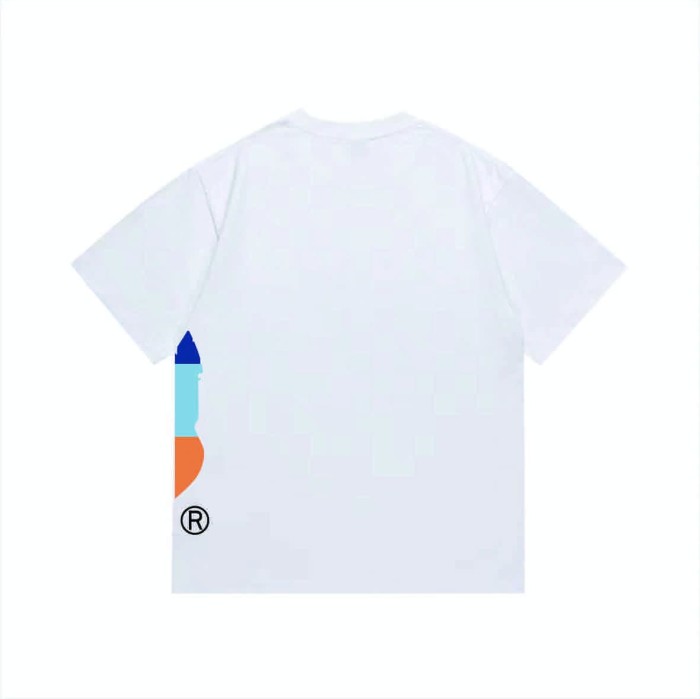 Colorful square checkered ape head short sleeves  print T-shirt 2 colors 29053571