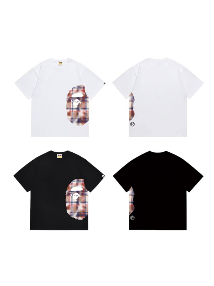 Classic red and blue checkered  print T-shirt 2 colors 29053530