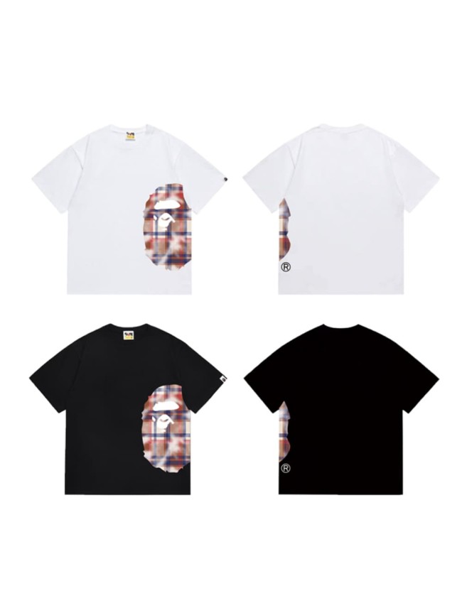 Classic red and blue checkered print T-shirt 2 colors 29053530