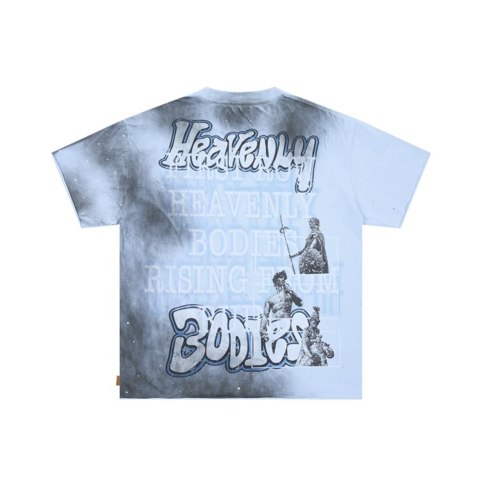 Sculpture Graffiti Rhinestone Print Washed Tee 29054094