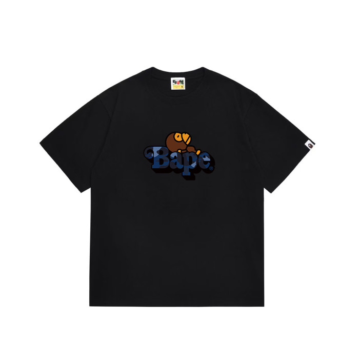 Cartoon Ape Blue Camo  Bape  Font Print T-shirt 2 colors 29053447
