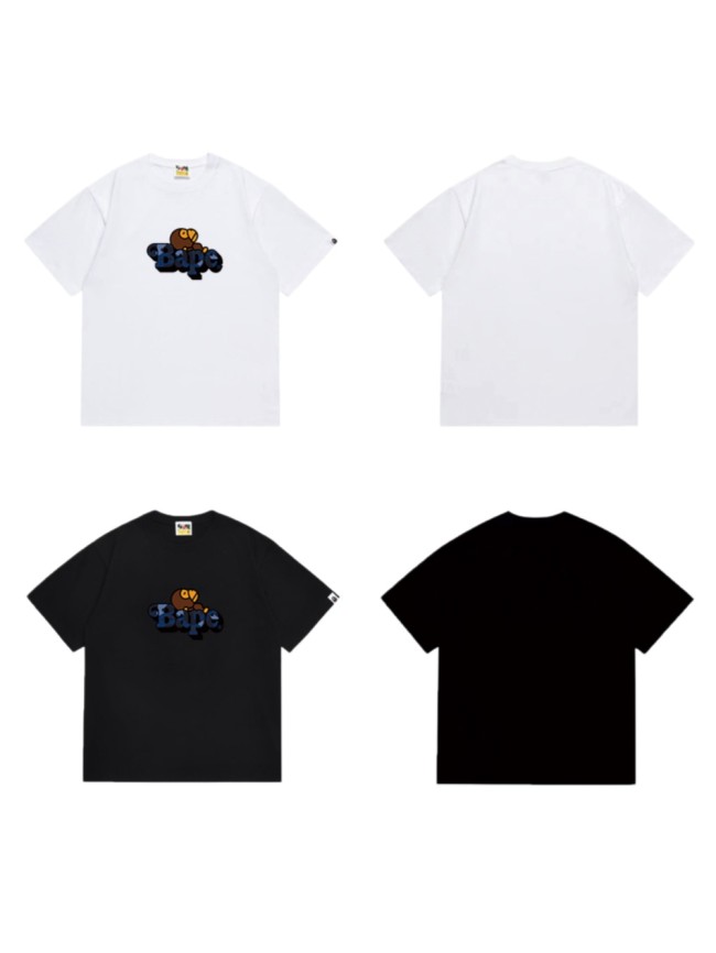 Cartoon Ape Blue Camo Bape Font Print T-shirt 2 colors 29053447