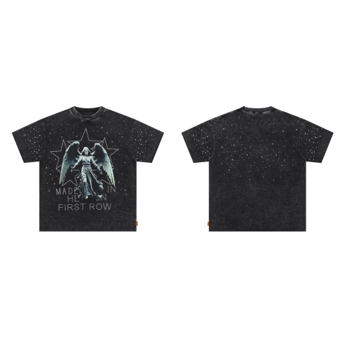 Starburst Angel Rhinestone Print Washed Tee 29054087