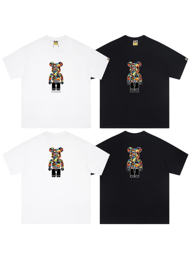 Colorful zipper bear print short-sleeve T-shirt 2 colors 29052714