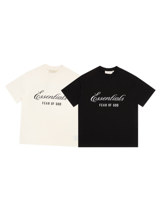 Handwritten cursive letters in black and beige, loose-fitting, drop-shoulder T-shirt 2 colors  29053714