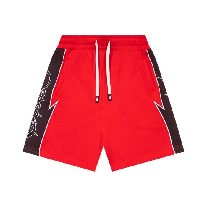 Side lightning and thorns print drawstring casual sports shorts 6 colors 29053404