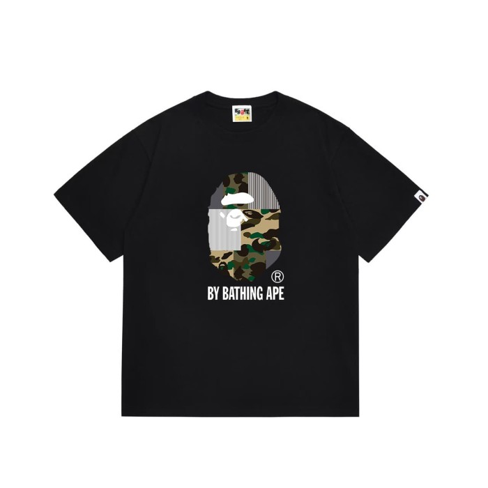 Various camouflage spliced ape head short sleeves  print T-shirt 2 colors 29053581