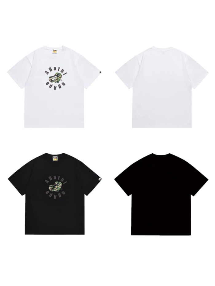 Arc-shaped letters surrounding a love heart camouflage print T-shirt 2 colors 29054209
