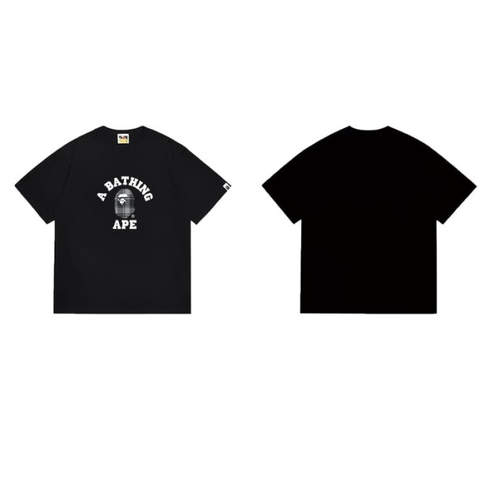 Arc-shaped letter grid ape head print  T-shirt 2 colors 29053651