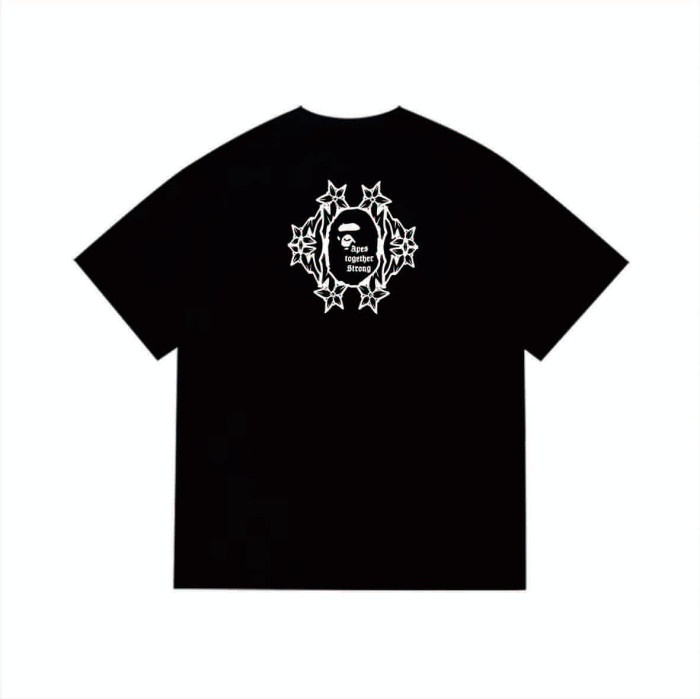 Gothic Font Print Thorn Star Ape Head Back Print T-shirt 2 colors 29053524