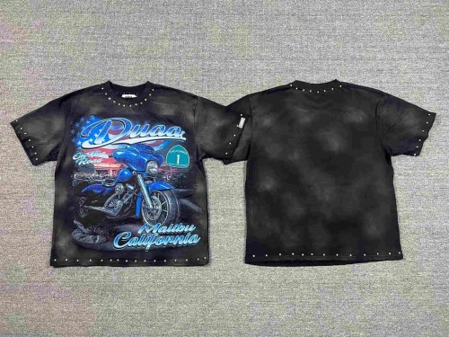 California Highway Motorcycle Rhinestone Print Washed Tee 29053842