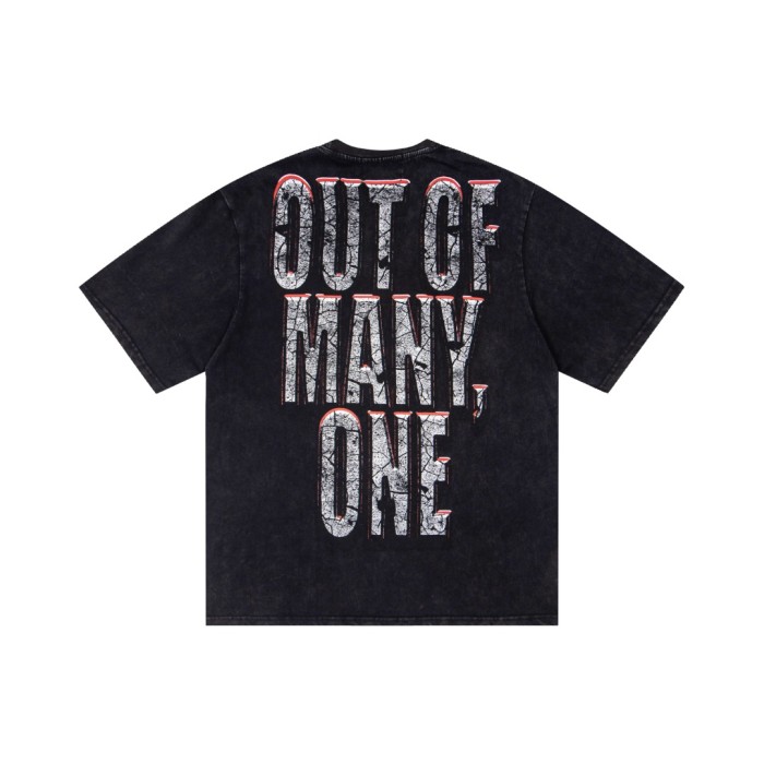 Vintage doomsday ruins submerged Statue of Liberty cracked slogan distressed T-shirt 29053411