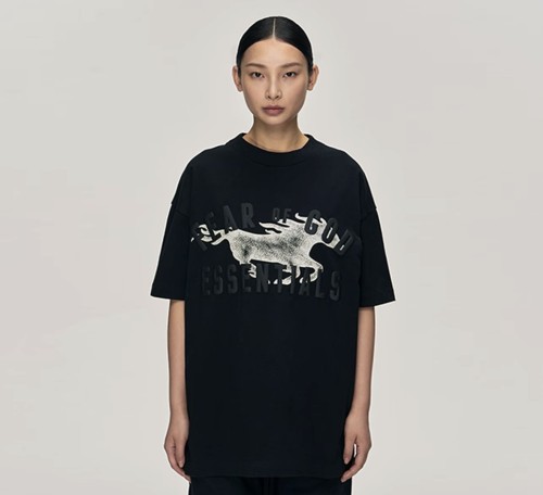Vintage Benma curved letter black background loose-fitting drop-shoulder T-shirt 29053864