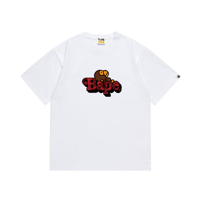 Cartoon Ape Red Camo  Bape  Font Print T-shirt 2 colors 29053445