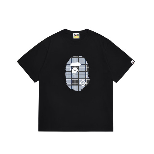 Ape Head Blue Grey Plaid Print T-shirt 2 colors 29053648