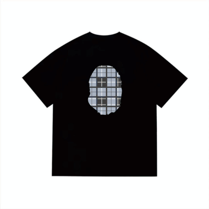 Ape Head Blue Grey Plaid Print T-shirt 2 colors 29053648