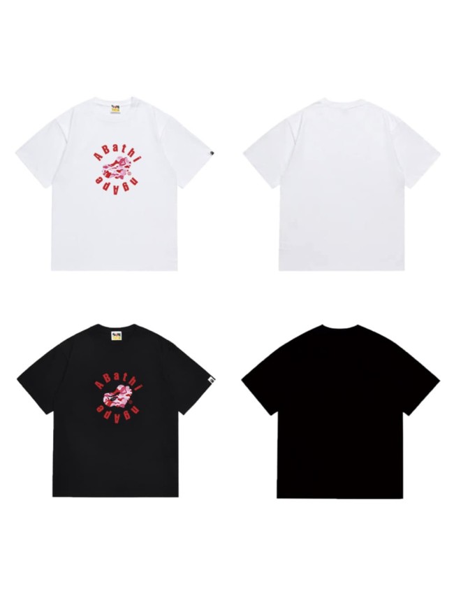 Arc-shaped letters surrounding a love heart camouflage print T-shirt 2 colors 29054209