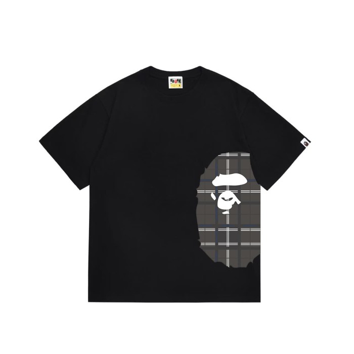 Classic Black Grid Side Ape Man  print T-shirt 2 colors 29053541