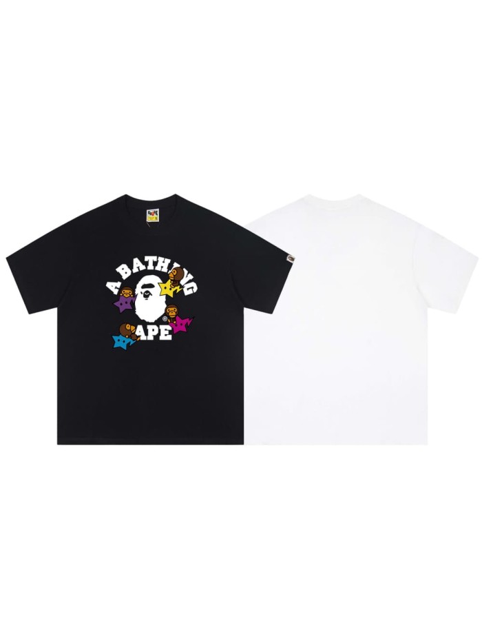 Colorful star monkey print short-sleeved T-shirt 2 colors 29053420