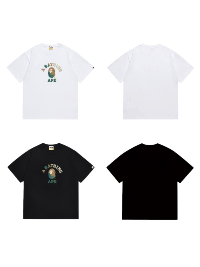 College Logo Green Gradient Camo Ape Head Print T-shirt 2 colors 29053483