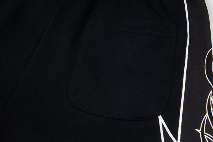 Side lightning and thorns print drawstring casual sports shorts 6 colors 29053404