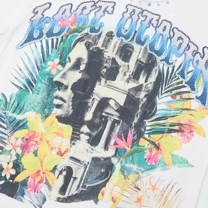 Floral Sculpture Rhinestone Print Tee 29054095