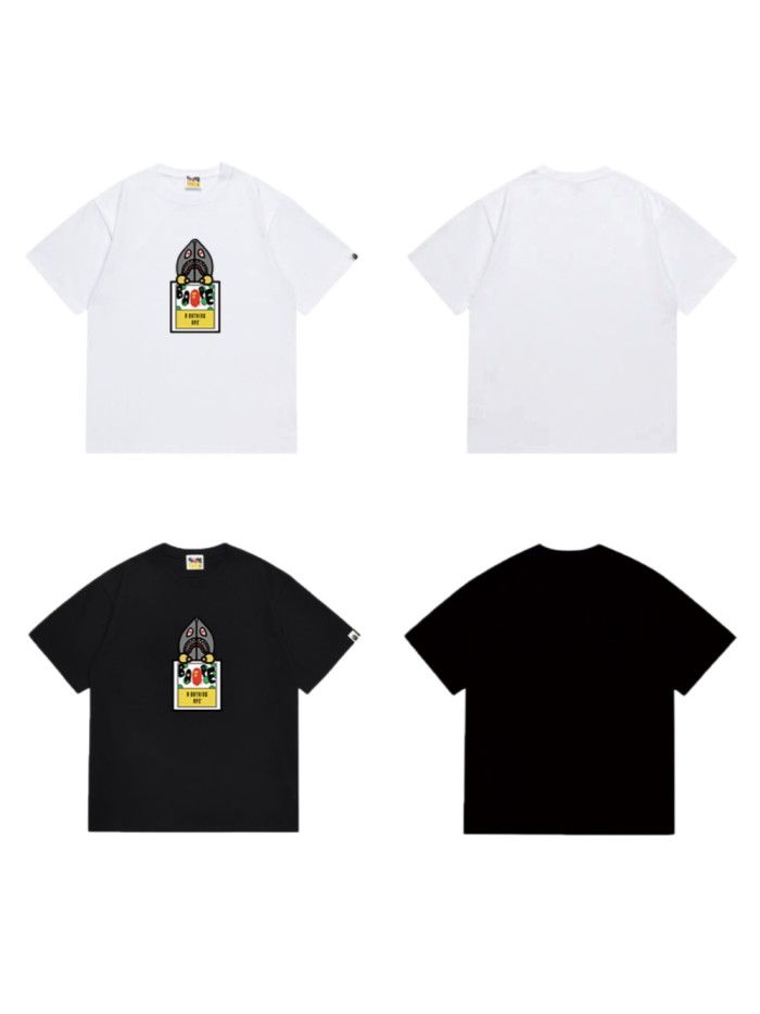 Shark Head Holding BAPE Logo Sign Print  T-shirt 2 colors 29053599