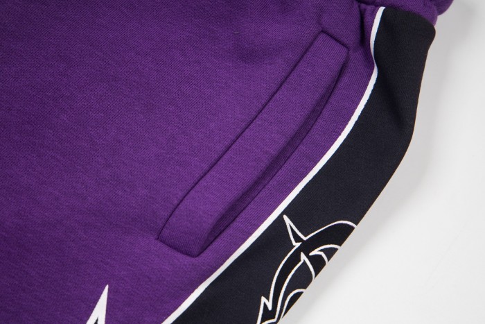 Side lightning and thorns print drawstring casual sports shorts 6 colors 29053404