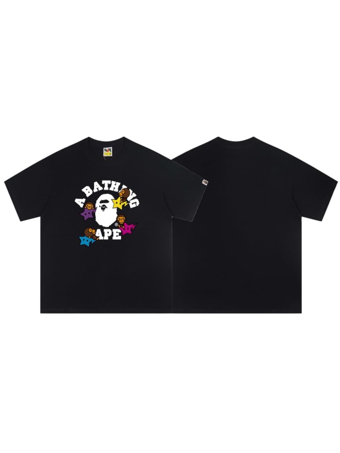 Colorful star monkey print short-sleeved T-shirt 2 colors 29053420