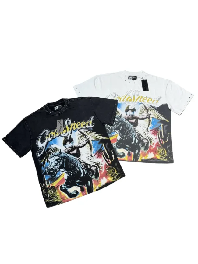 Blindfolded Cupid Angel Pegasus Western Desert Rhinestone T-shirt 2 colors 29053385