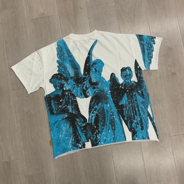 Blues Angel Rhinestone Print Washed Tee 29054092