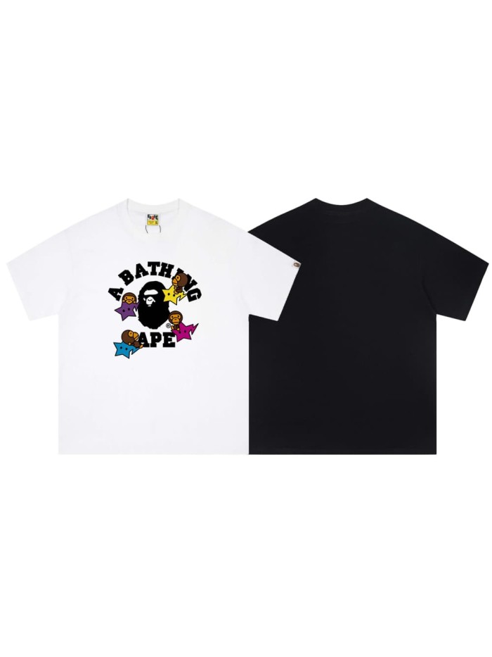 Colorful star monkey print short-sleeved T-shirt 2 colors 29053420