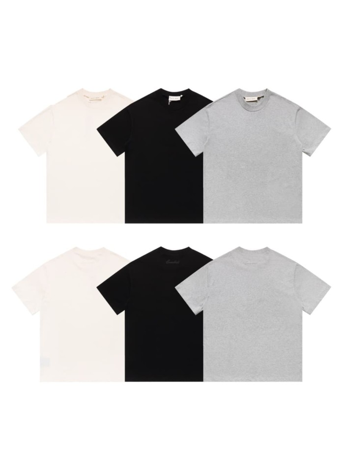 small back embroidered logo, heavyweight pure cotton basic couple's T-shirt 3 colors 29053783