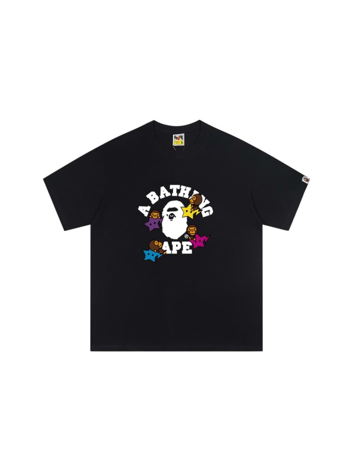Colorful star monkey print short-sleeved T-shirt 2 colors 29053420
