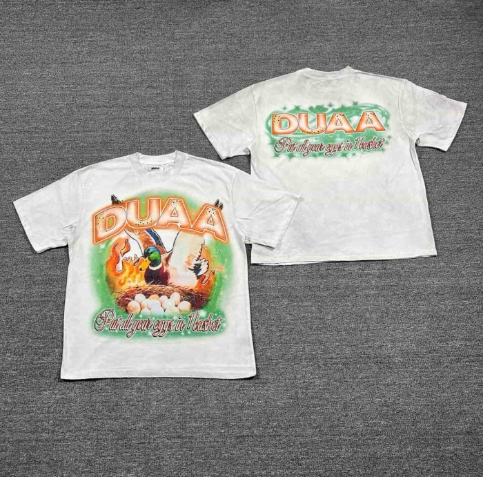 Funny Mallard Duck Rhinestone Print Washed Tee 29053847