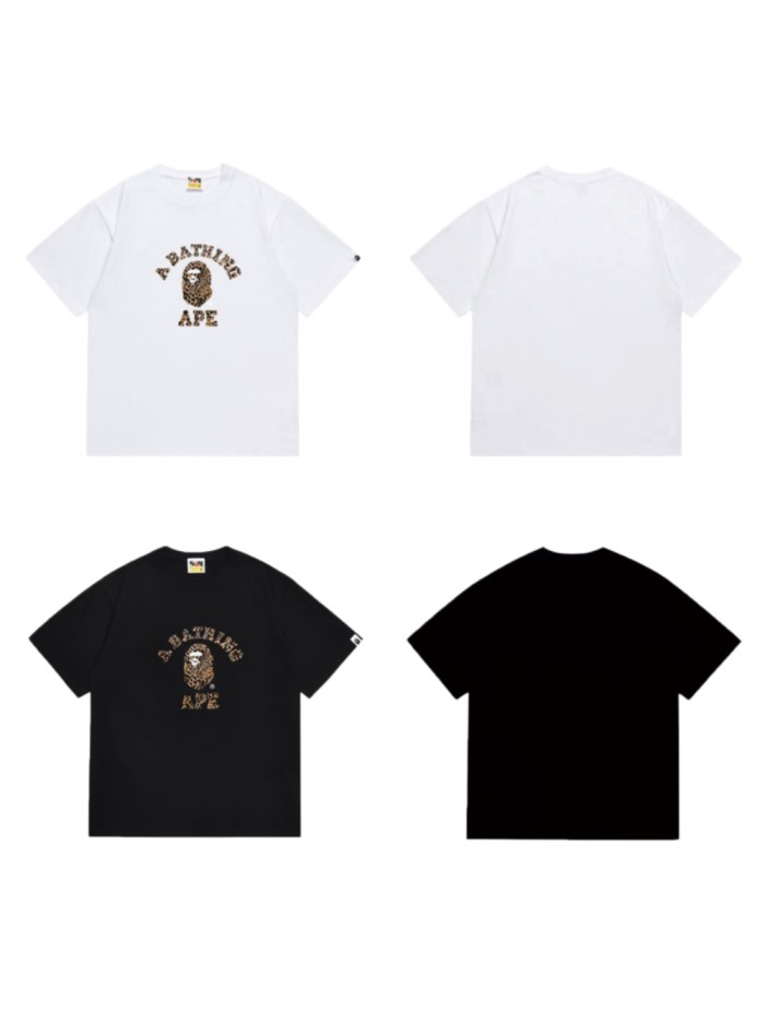 Classic Arc Slogan Leopard Print Ape Graphic T-shirt 2 colors 29053615