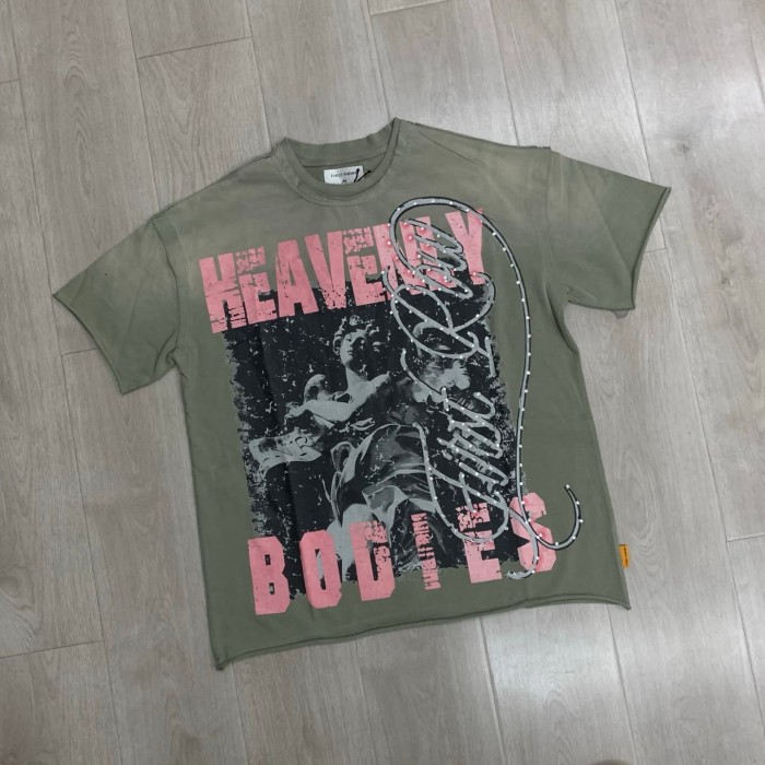 Retro Angel Rhinestone Print Washed Tee 29054090