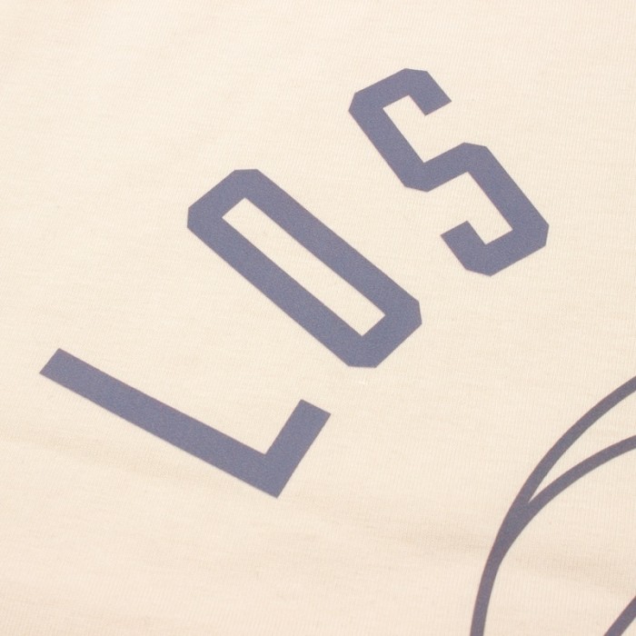 Los Angeles Arc Letter Basketball Outline Black Loose Short-Sleeve T-Shirt 2 colors 29053639