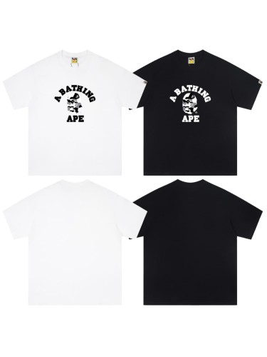 Black and white camouflage curved letter print T-Shirt 2 colors 29052772