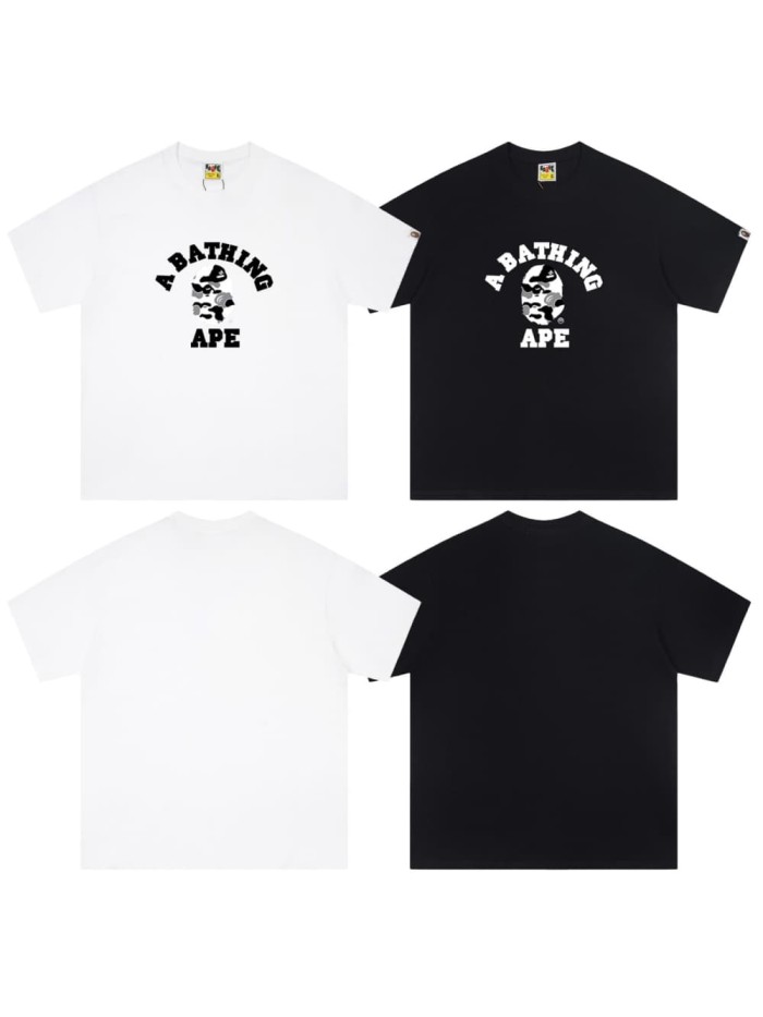 Black and white camouflage curved letter print T-Shirt 2 colors 29052772
