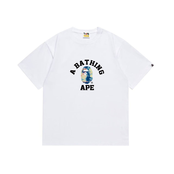 Ape Head Psychedelic Tie-Dye Print  A BATHING APE  College Logo T-shirt 2 colors 29054255