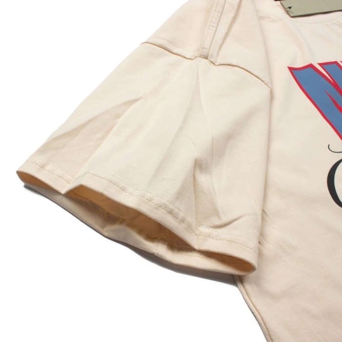 Co-branded back with large logo, contrasting color silhouette, loose-fitting T-shirt 29053614